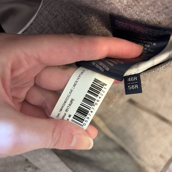 Hackett London Taupe Linen Delave Hopsack Blazer Men’s 46R Work Classic Wedding - Picture 15 of 16